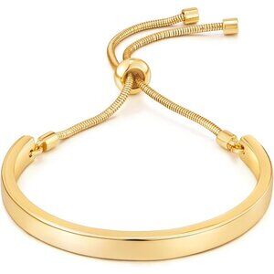 14K Gold Brass Adjustable Slider Chain Bracelet for Women Dainty Fashion Jewelry